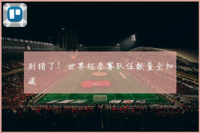 别猜了！世界杯参赛队伍数量全知道